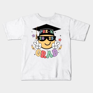 Groovy Kindergarten Graduate Happy Face Graduation 2024 Grad Gift For Boys Girls Kids Kids T-Shirt